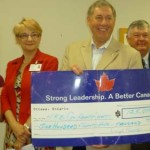 At the presentation, from left, are: Susan Blakely, Nicole McKinnon, Daryl Kramp, Dr. Schabas and Sheryl Farrar