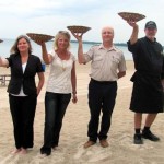 Harvestin' a delightful supper on the beach