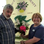 Keynote speaker Ed Lawrence with PEC Horticultural Society volunteer Annette Gaskin.