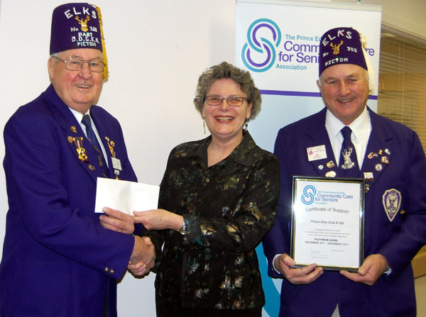 Com Care Donation from Picton Elks Lodge