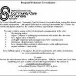 HELP WANTED - Program/Volunteer Co-ordinator