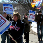 OPSEU information picket protests privatization