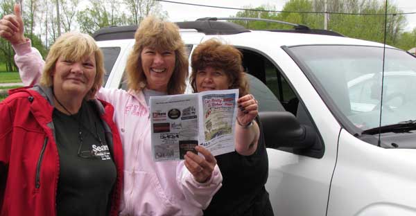 Debra Ellis, Peggy Chambers and Linda Howard said they were enjoying their first ever car rally/poker run in the County, Saturday.