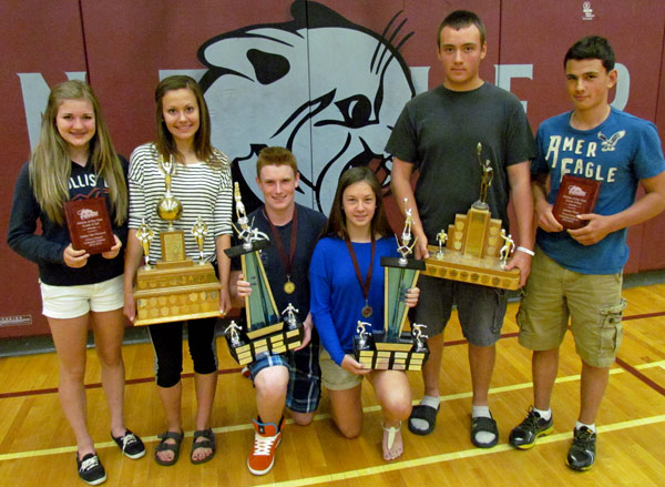Athletes of the Year: Grade 9 Girls - Hailey Van Rossum Grade 9 Boys - James Pero Junior Girls - Kassidie Wood Junior Boys - Tye Eaton Senior Girls - Melissa Paradis Senior Boys - Matt Gallo