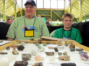Visitors who crawled through the 'Crystal Cave' collected treasures then learned from club experts about their finds.