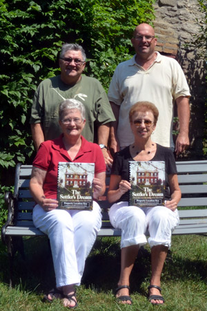 David Bentley, President, Architechtural Consevancy of Ontario (Quinte branch); Steve Ferguson, President, Prince Edward Historical Society; HHPG members Judith Zelmanovits and Sandy Latchford with the new companion booklet.
