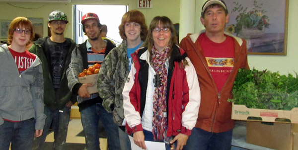 From left, Kaghan Isenor, Jeff Chance, C.J. Lickers, Kieran Isenor and his mom Rose and their father Derrick.