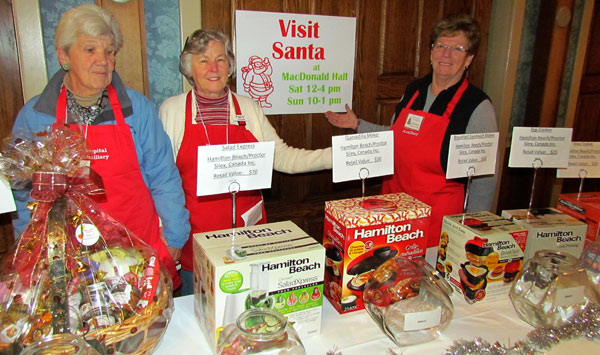 Ruth Cooper, Fran Donaldson and Sandy Jeeps  remind you to bring the children to meet with Santa Claus!