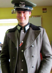 Fabian starting to be outfitted as a German officer.