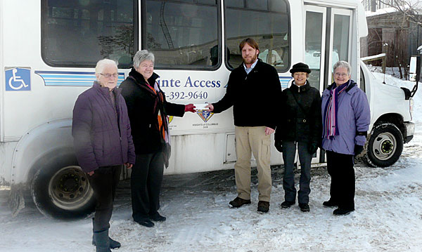 At the presentation of the PEC Women's Institute funds were Joan Williams, Nancy Wood, Sandra Latchford, Lorraine Fullum-Bouchard, Aaron Boulton, Special Project and Fleet Supervisor with the County.