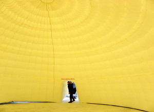 Inside the gigantic igloo