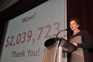 United Way Executive Director Judi Gilbert thanked everyone for their efforts in achieving the milestone of their $2 million goal in 2013. -Photo  by Ross Lees