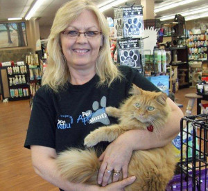 Tricia Daley with T.J., who is a Loyalist Humane Society alumnus.