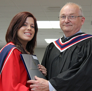 Courtney Smith, Developmental Services Worker graduate from Picton, was presented a Community Living Prince Edward Award by Governor Tony Orrick.