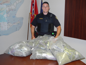 Constable Mann with the drugs seized.