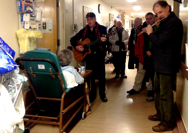 The Frere Brothers Mark Despault and Alec Lunn sang  Christmas Carols to residents, staff and guests at Picton's hospital Thursday evening.