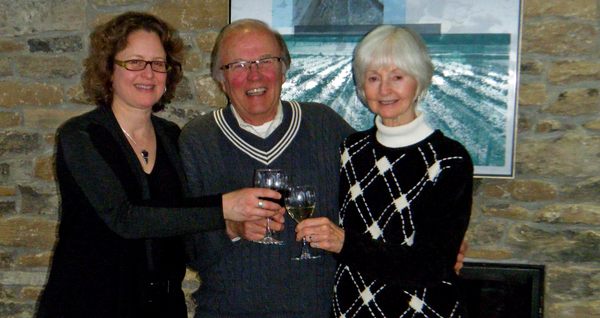 Grand Prize Winner June Waldron with her husband Victor Waldron and daughter Jennie Lothian, at Huff Estates Inn where they started and ended their Evening to Remember adventure. 