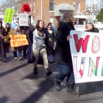 March in the sunshine marks International Women's Day in Picton