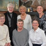 House Tour Organizing Committee.  Back Row:  Stephanie Lynn, Libby Crombie, Jackie Soorsma.  Front Row:  Marilyn Lauer, Marilyn Kennedy and Carolyn Clarke. 