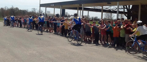 Pinecrest welcomes the Pedal for Hope team.