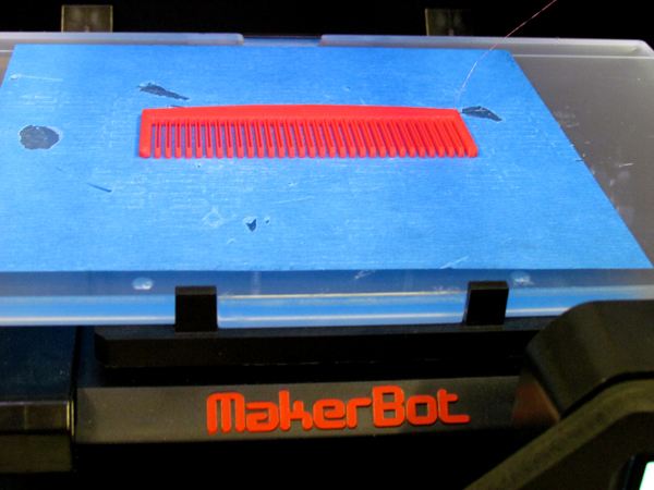 The comb printed in about 25 minutes.