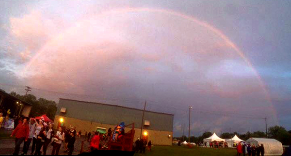Emily Reddick captured a perfect rainbow forming over the PEC Relay site.