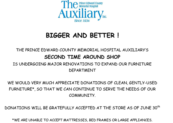 Second Time Around Welcomes Furniture Donations Prince Edward County News Countylive Ca Prince Edward County News Countylive Ca, Second Time Around Furniture