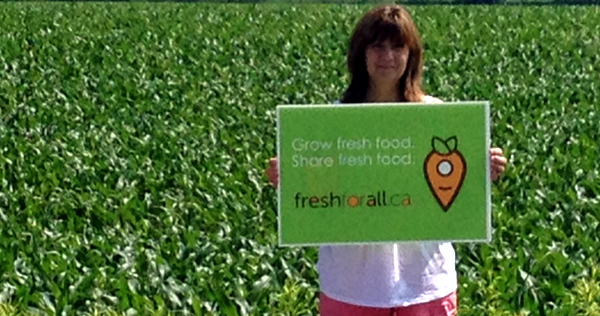 Linda Downey, of the Storehouse Food Bank in Wellington, promoting the Fresh for All project.