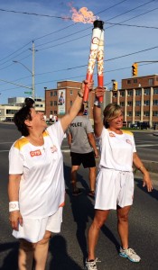 Donna and Jen at relay point.