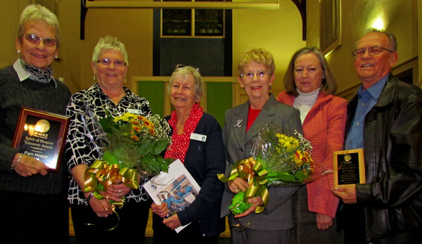Honoured at the Hospice Community Meeting Wednesday, were: Pam Noxon, Jean Algar, Karen Chapman,  Moira Creighton, Carolyn and Al St. Pierre.