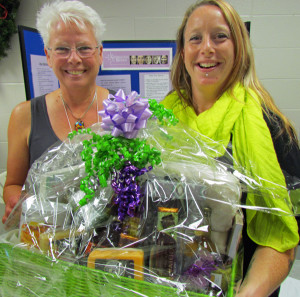 Show chair Lori Robinson, left, with Melissa Hurley, a Rural Women's Support Network and Housing Co-ordinator with Alternatives for Women. Tickets for the Stress Relief Basket valued at $250 are available at the door.