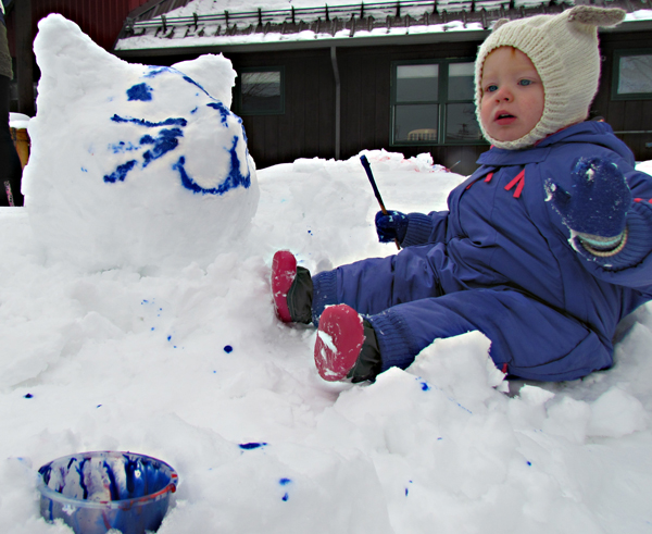 Alice, 19 mos, added detail to her Big Blue Snow Cat.