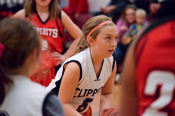 Isabelle Cakebread-Kraus gets set for a free throw.