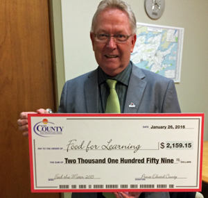 Mayor Quaiff with the cheque for PEC.