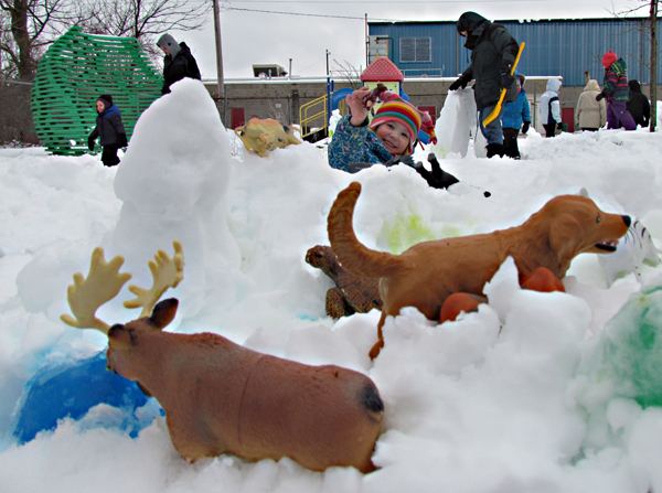 The back garden at The HUB was a busy centre for Saturday's winter carnival.