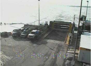 Image from the Wolfe Island Ferry camera.