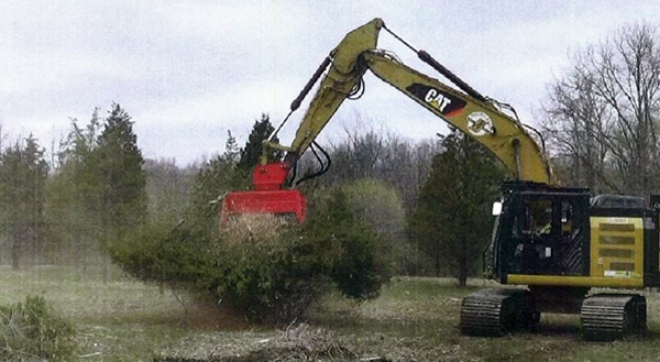APPEC shares this photo it noted was provided to the Environment Review Tribunal in its reply to APPEC’s motion for a stay.  The photo depicts the type of heavy machinery wpd intends to utilize onsite to clear vegetation. 
