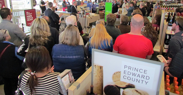 In this view from the Prince Edward County products section, LCBO acting president and CEO George Soleas addressed the crowd.