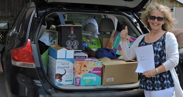 Jeanette Arsenault volunteered to drive the donations to a depot in Ottawa.