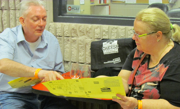 Alan Fox and Kathy Lynch, who arrived on a charter bus from Toronto, are planning where to go next at the festival, that Kathy called good to the last drop and then some. 