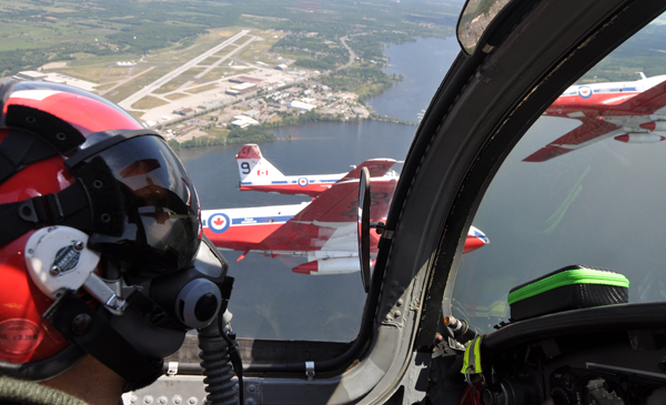 Reporter photographer Ross Lees got a birds eye view as a passenger in one of the iconic Snowbirds aircraft. 