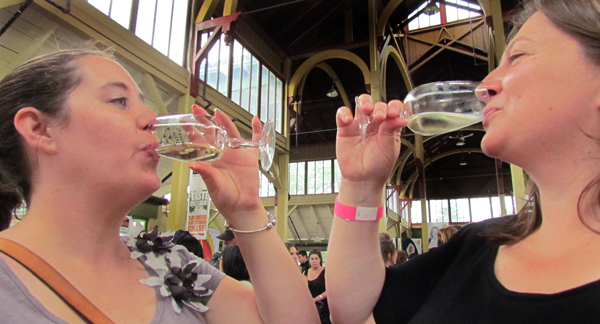 Erin Potvin and Julie Hamel report they loved all the cheese, and wine, they tasted so far.