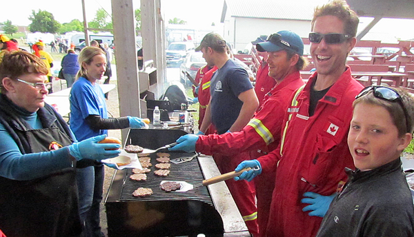 Hallowell Volunteer Firefighters cooked up burgers for hungry participants.