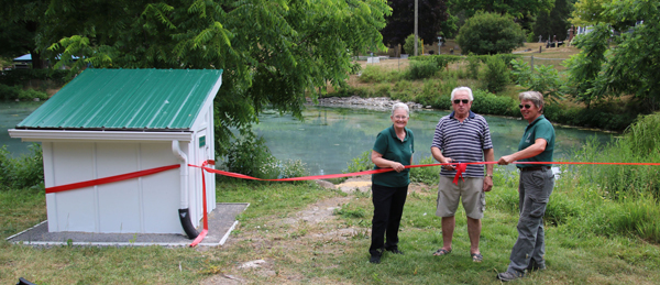 Sandra Latchford, Chair Glenwood Cemetery Board, with George Ceh and Helma Oonk, Glenwood manager. - Peggy deWitt photo