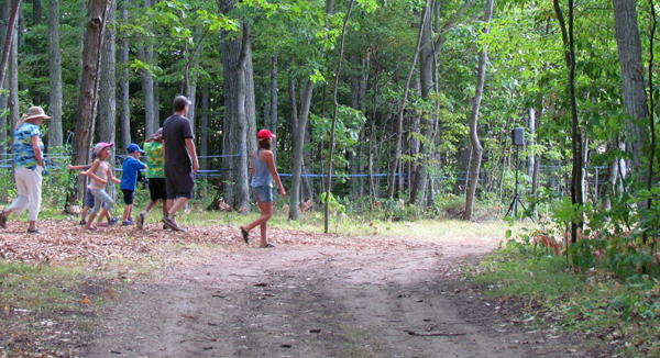 Heading down the path at Walt's Sugar Shack to the antique tractor display, silent auction and vendor's market.