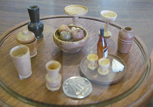 A delightful display of miniatures carved to first-place excellence, by Harvey Tremear, of Rednersville.