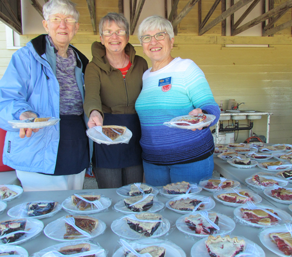 Vivian Rose, Debbie Ruston and Evelyn Peck were three Rednersville Women's Institute members who   served up homemade pie.