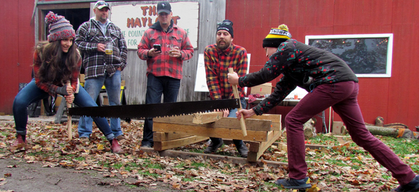 Log sawing competitions were fun for all ages