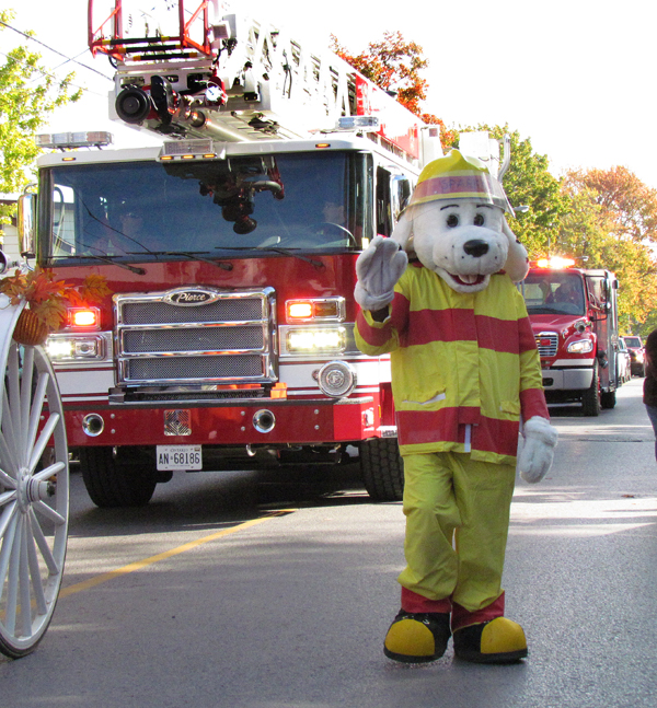 Sparky showed off the County's new fire truck.
