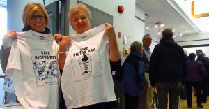 Kirsteen Etherington and Veronica Cluett with the new Save Picton Bay campaign t-shirts.
